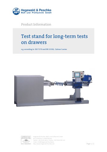 Furniture testing - Test stand for long term tests on drawers