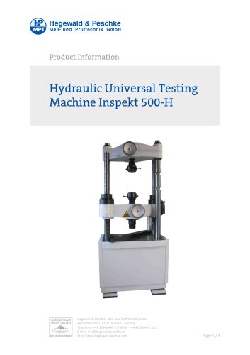 Hydraulic Universal Testing Machine Inspekt 500-H