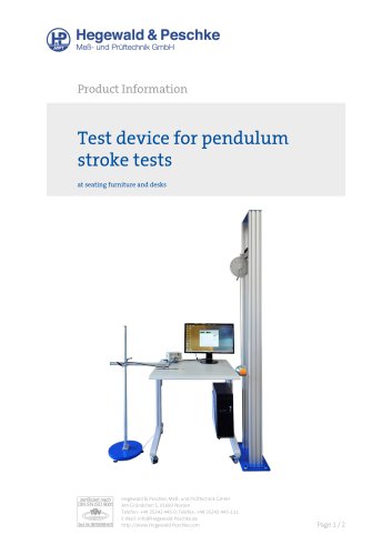 Test device for pendulum stroke tests