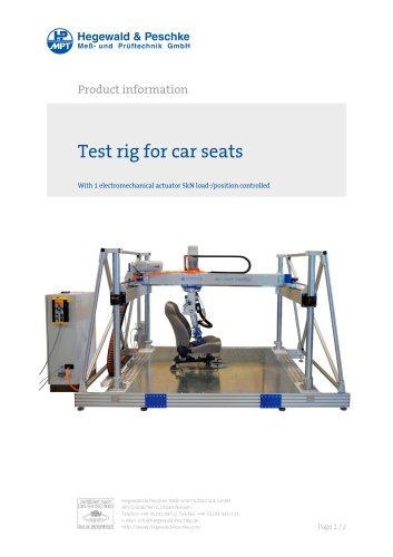 Test rig for aircraft and car seats