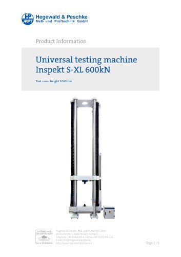 Universal testing machine Inspekt S-XL 600kN