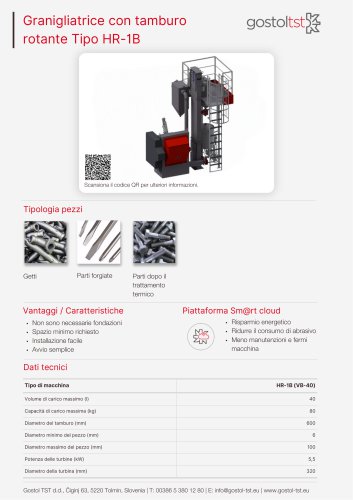 Granigliatrice con tamburo rotante Tipo HR-1B