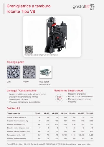 Granigliatrice a tamburo rotante Tipo VB