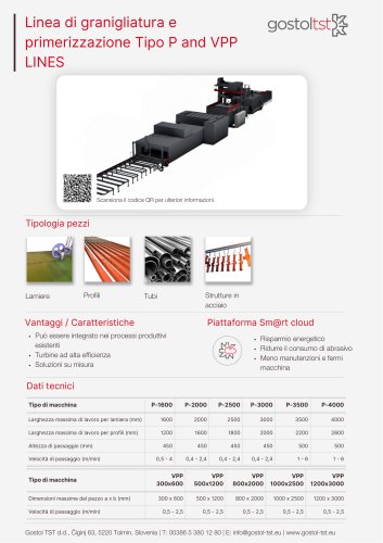 Linea di granigliatura e primerizzazione Tipo P and VPP LINES