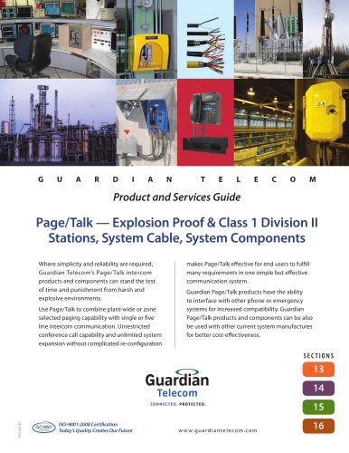 PSG8.2.3D Sec 13-16 Page/Talk Explosion Proof & Hazardous Area Stations/Cable/System Components