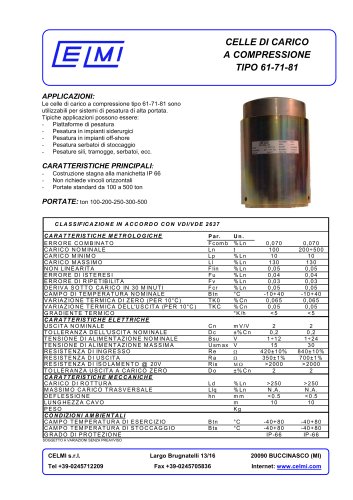 CELLE DI CARICO A COMPRESSIONE TIPO 61-71-81