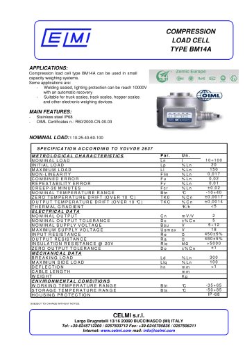 COMPRESSION LOAD CELL TYPE BM14A