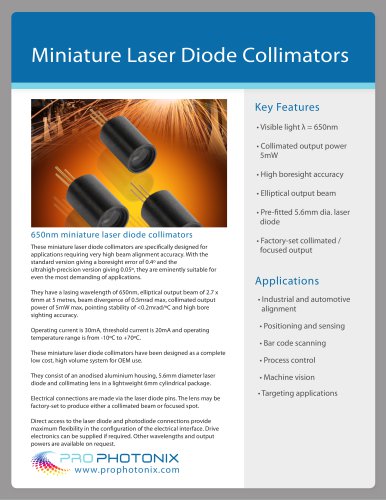 Miniature Laser Diode Collimators