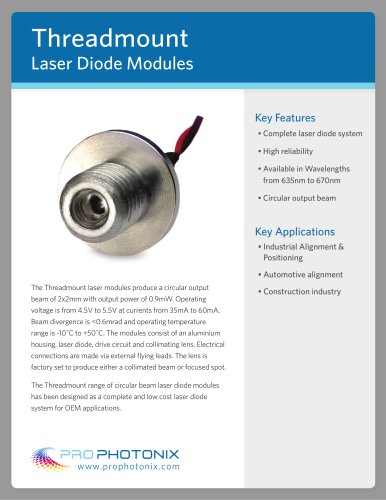 Threadmount Laser Diode Modules