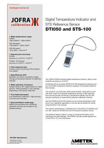 DTI050 and STS-100 reference sensors