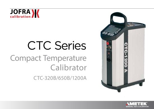 JOFRA Compact Temperature Calibrator CTC 320B, 650B, 1200A datasheet