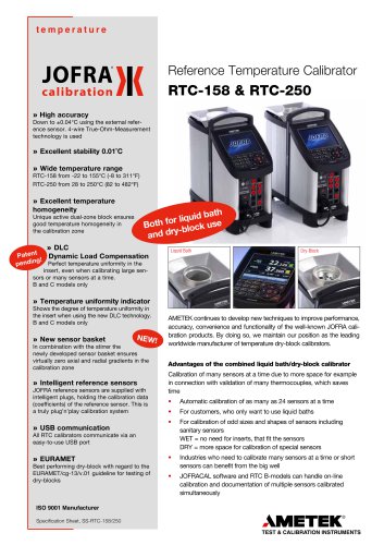 RTC-158/250 Dry-block / Liquid Bath Calibrator