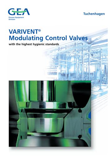 VARIVENT® Modulating Control Valves - with the highest hygienic standards 