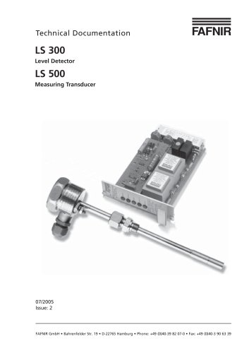 LS 300 Level Detector - LS 500 Measuring Transducer