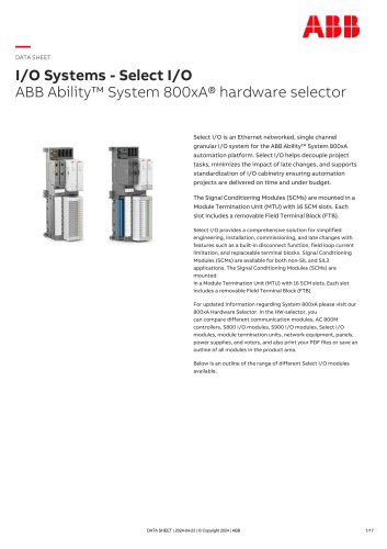 ABB Ability™ System 800xA Select I/O