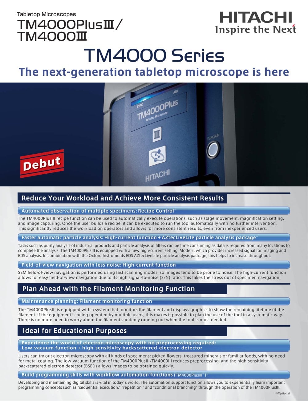 TM4000 Series - Hitachi High-Tech Europe GmbH