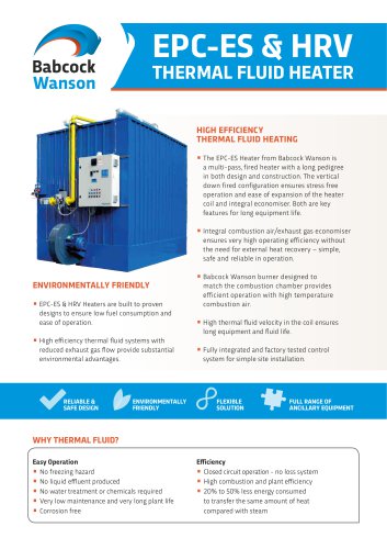 EPC-ES & HRV THERMAL FLUID HEATER