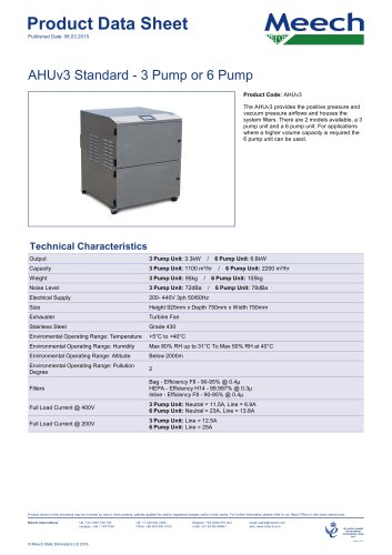 AHUv3 Standard - 3 Pump or 6 Pump