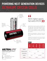 Ultralife CR123A Sell Sheet