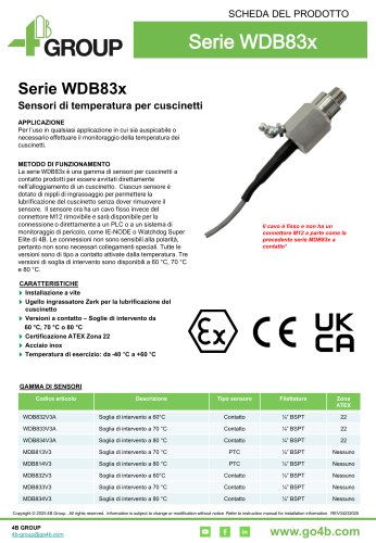 Serie WDB83x - Sensori di temperatura per cuscinetti a contatto