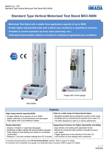 MX3-500N Standard Type Vertical Motorized Test Stand