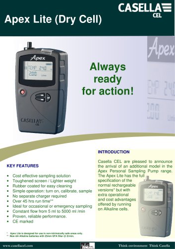 APEX lite, personal air sampling pump