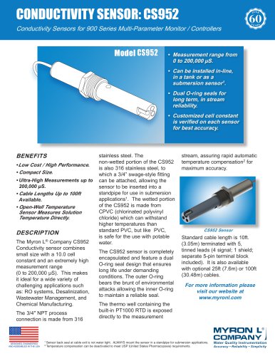 CONDUCTIVITY SENSOR: CS952