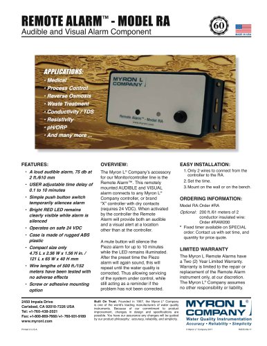 REMOTE ALARM&trade; - MODEL RA