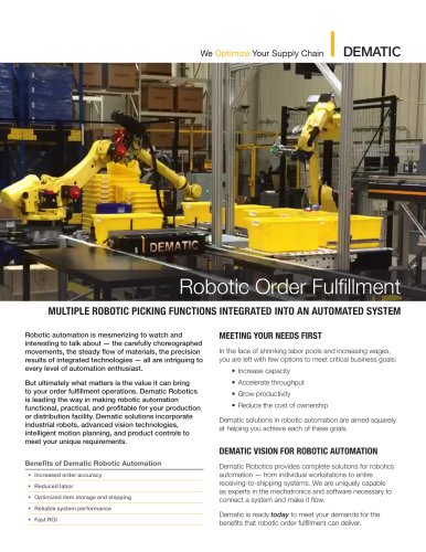 Robotic Order Fulfillment