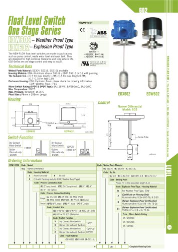 Float Level Switch EDW_EDX_602