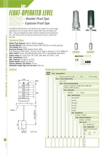 Magnetic Float Level Switch - EDW_EDX601