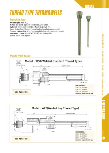 thread type thermowells