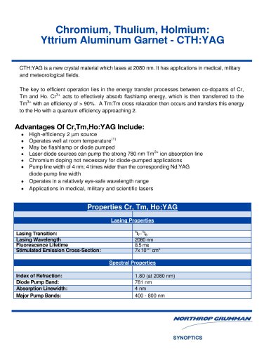 Chromium, Thulium, Holmium: Yttrium Aluminum Garnet - CTH:YAG