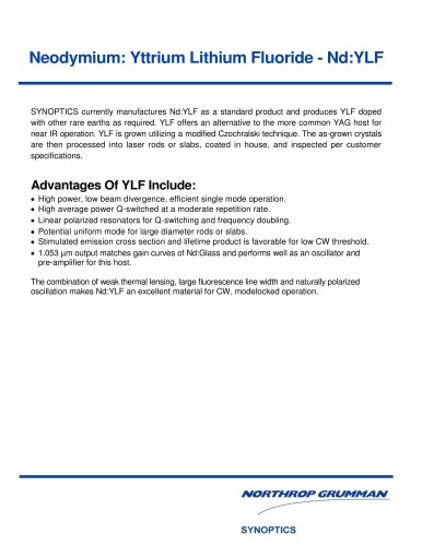 Neodymium: Yttrium Lithium Fluoride - Nd:YLF