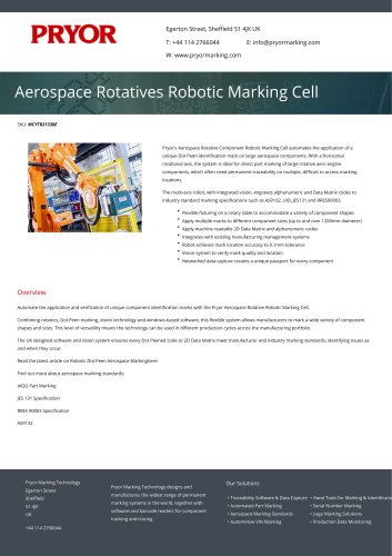 Aerospace Rotatives Robotic Marking Cell