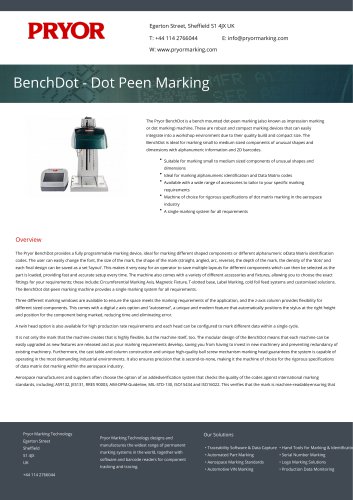 BenchDot - Dot Peen Marking