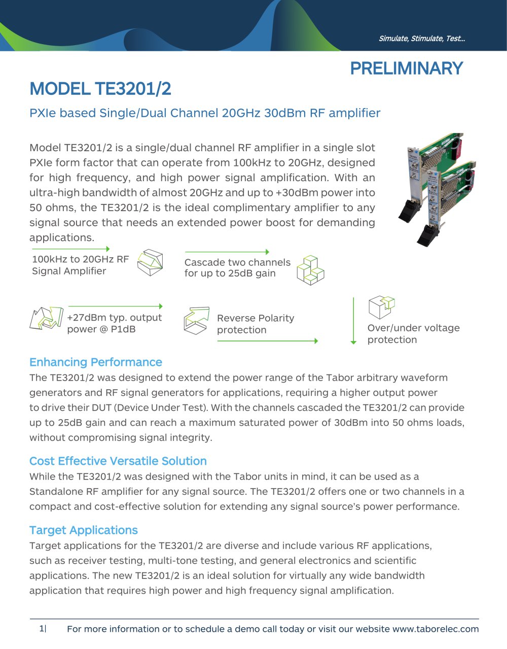 MODEL TE3201/2 - Tabor Electronics