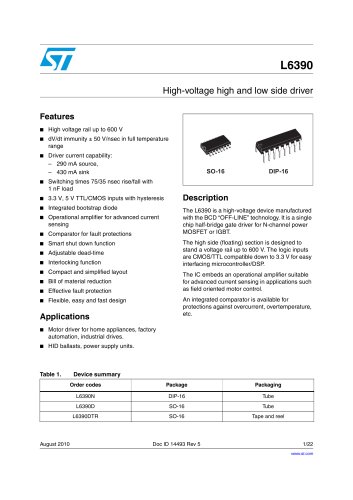 L6390 High-voltage high and low side driver