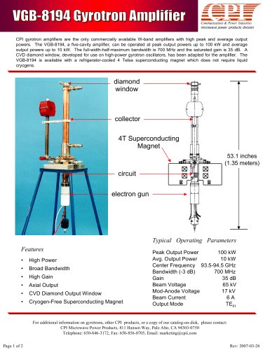 Gyrotron Amplifier