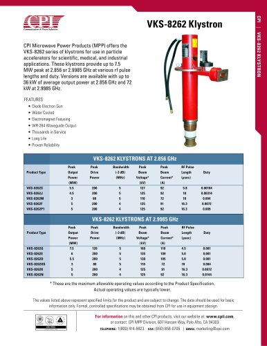 VKS-8262 Klystron