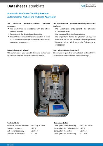 Automatic Ash-Colour-Turbidity Analyser