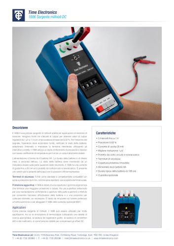 1006 Sorgente millivolt DC Scheda Tecnica