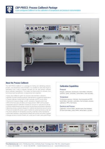 CBP-PROC3: Process & Pressure Instrumentation CalBench Package