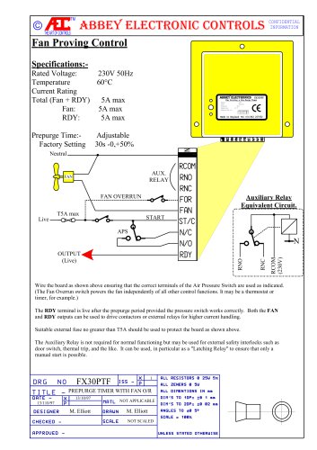 FX30PPT FAN PROVING AND PRE-PURGE TIMER