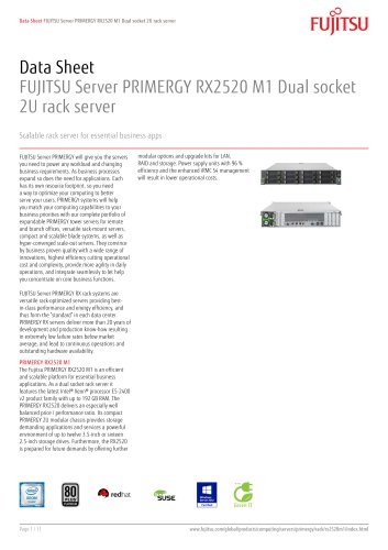 Data sheet - PRIMERGY RX2520 M1