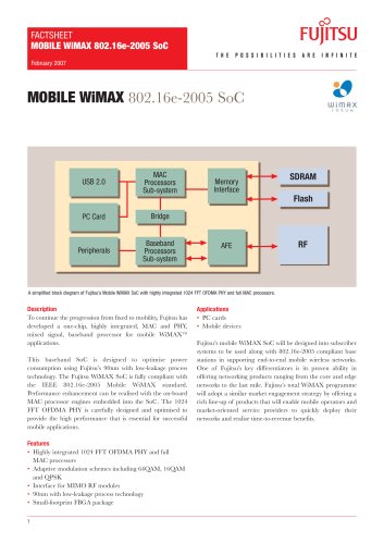 Mobile WiMAX SoC Fact Sheet