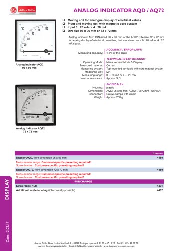 data sheet AQD / AQ72