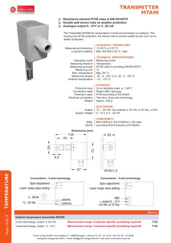 data sheet MTA90