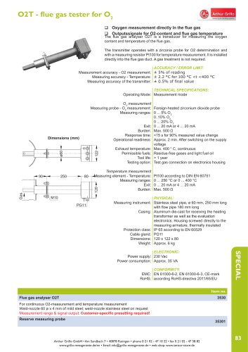 data sheet O2T