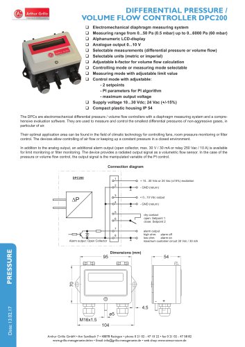 Differential pressure / Volume flow controller DPC200R